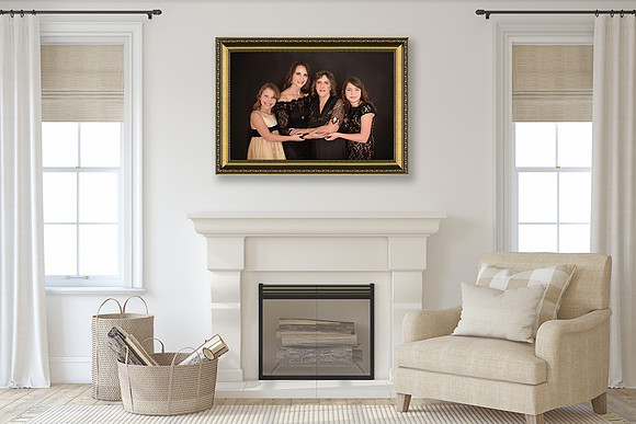 Interior with fireplace. 3d render.