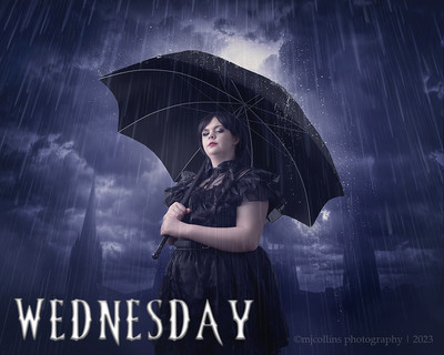 Custom art, gothic, Addams Family, Wednesday Addams