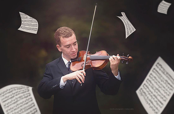 Senior boy violin MJCollins photography